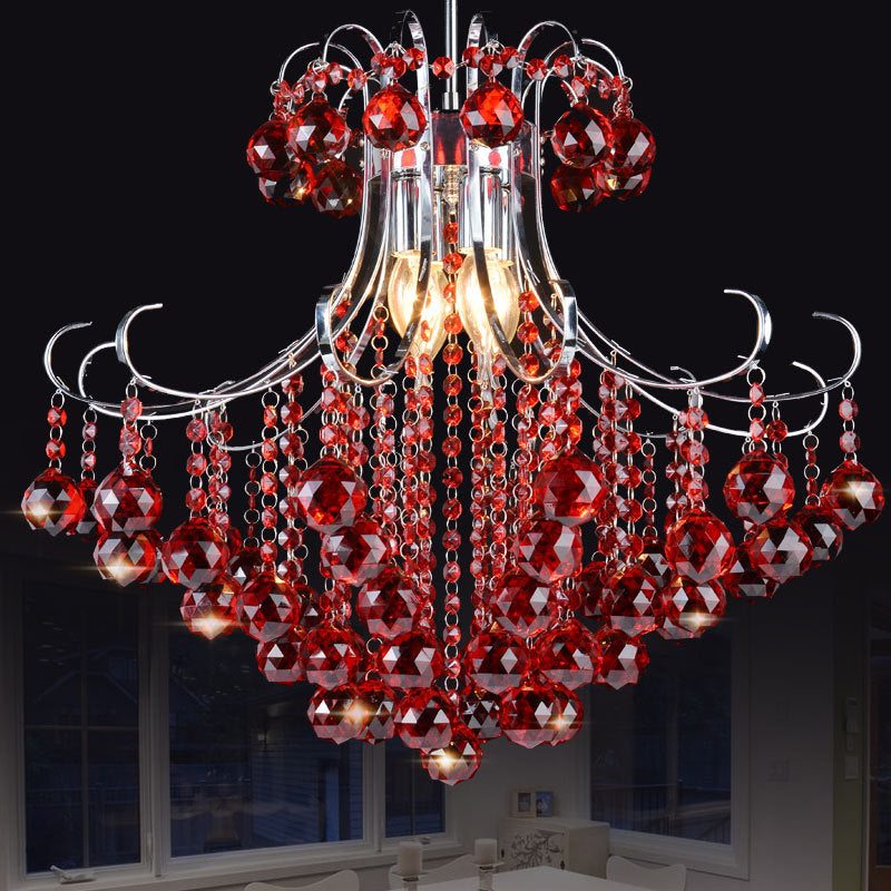 Delira Plafondlamp Kristal Druppel Rood Paars