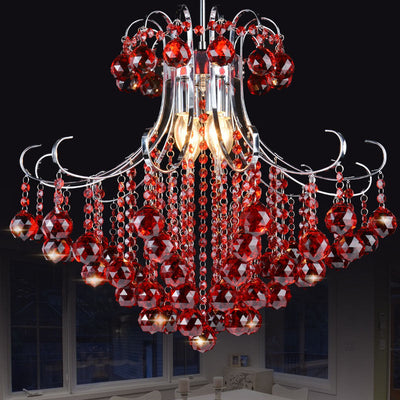 Delira Plafondlamp Kristal Druppel Rood Paars