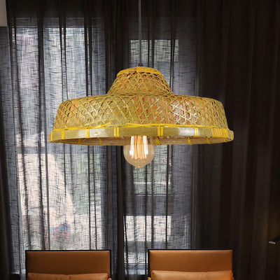 Delira Hanglamp Rotan Hoedvorm Beige