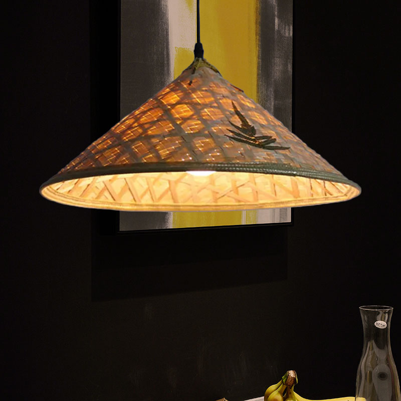 Delira Hanglamp Rotan Hoedvorm Beige