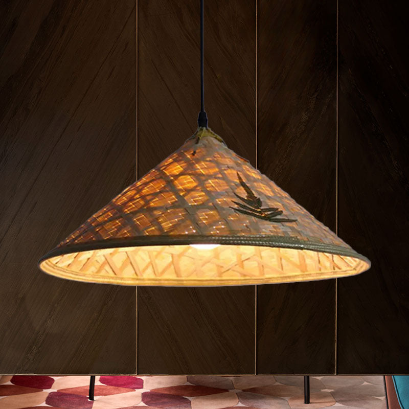 Delira Hanglamp Rotan Hoedvorm Beige