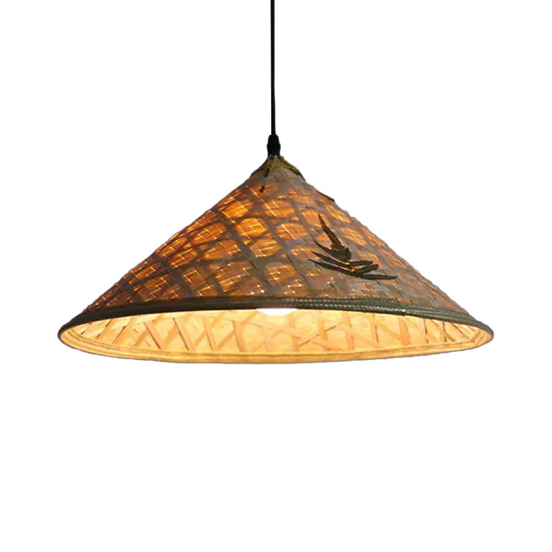 Delira Hanglamp Rotan Hoedvorm Beige