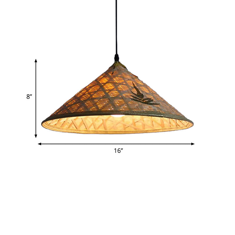 Delira Hanglamp Rotan Hoedvorm Beige