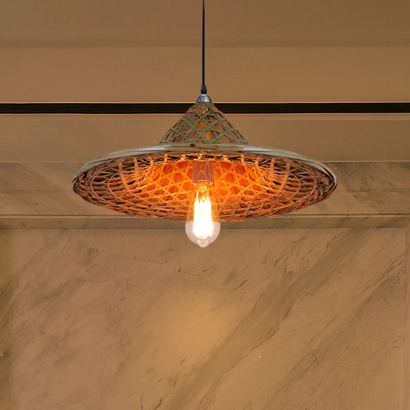 Delira Hanglamp Rotan Hoedvorm Beige