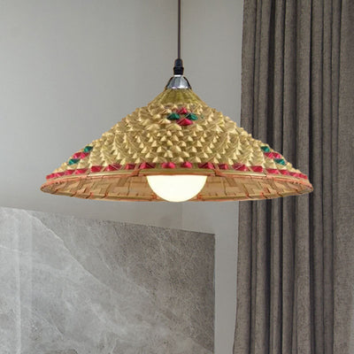 Delira Hanglamp Rotan Hoedvorm Beige