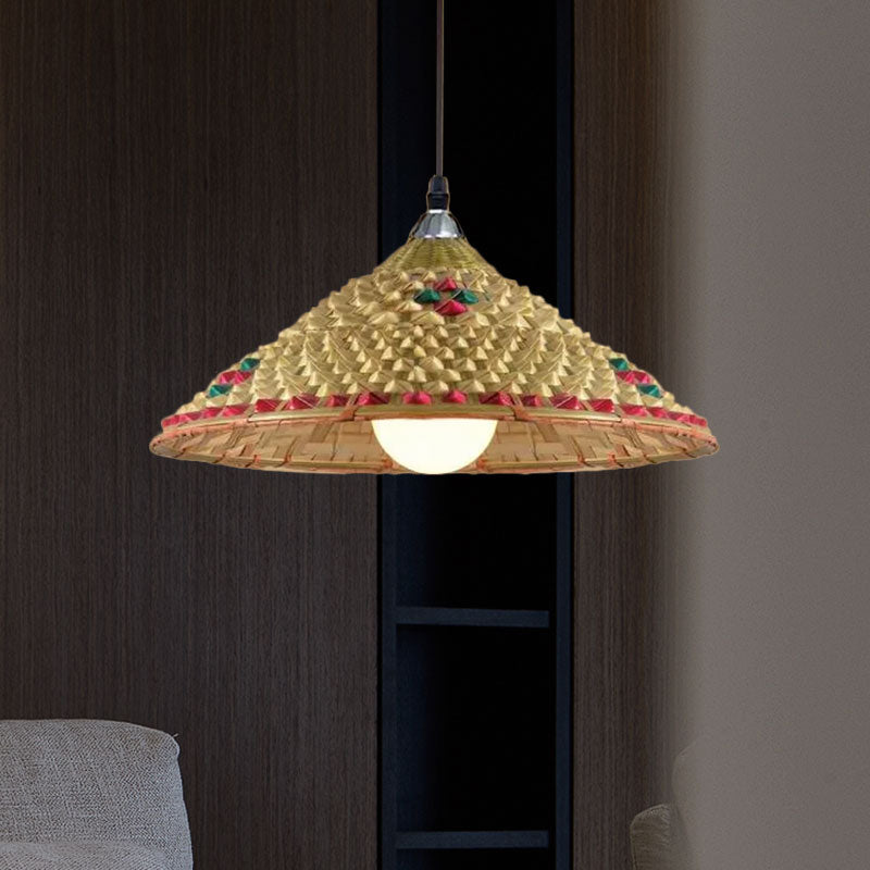 Delira Hanglamp Rotan Hoedvorm Beige