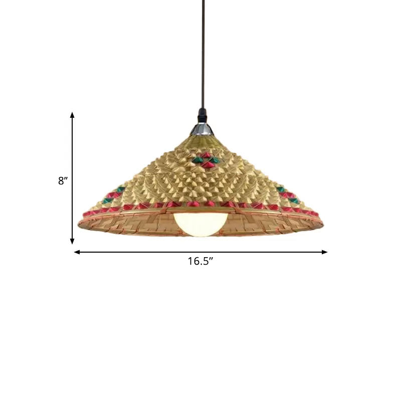 Delira Hanglamp Rotan Hoedvorm Beige