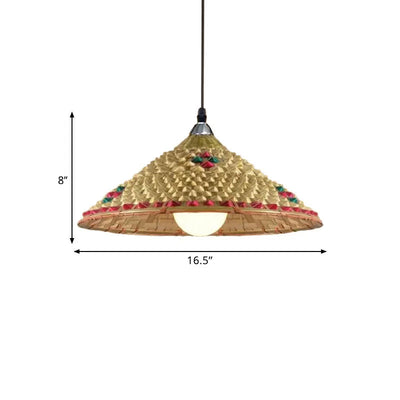 Delira Hanglamp Rotan Hoedvorm Beige