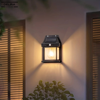 LumiWall™ – Draadloze solar wandlamp met bewegingssensor voor veilige en sfeervolle buitenverlichting