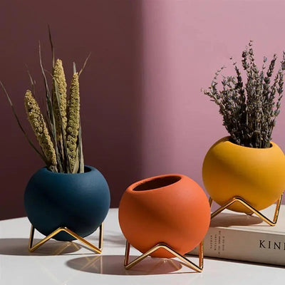 Delira Plantenpot Keramiek Metalen Standaard