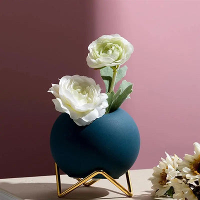 Delira Plantenpot Keramiek Metalen Standaard