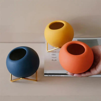 Delira Plantenpot Keramiek Metalen Standaard