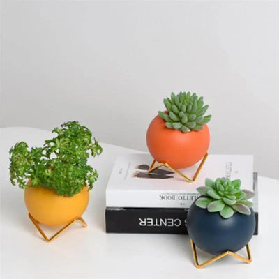 Delira Plantenpot Keramiek Metalen Standaard