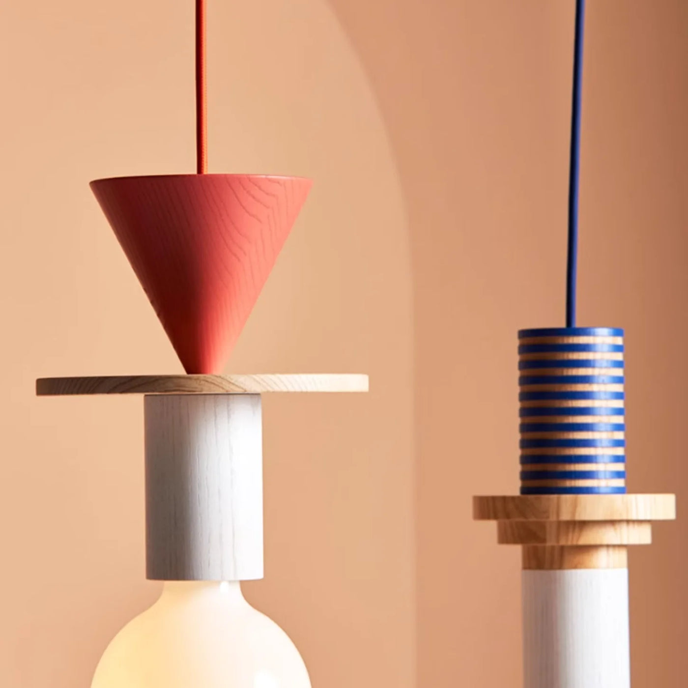 Delira Hanglamp Hout Geometrisch Multicolor