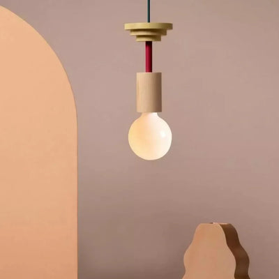 Delira Hanglamp Hout Geometrisch Multicolor
