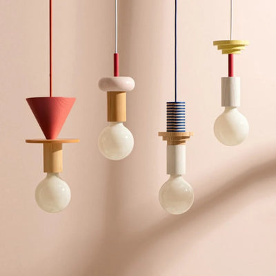 Delira Hanglamp Hout Geometrisch Multicolor