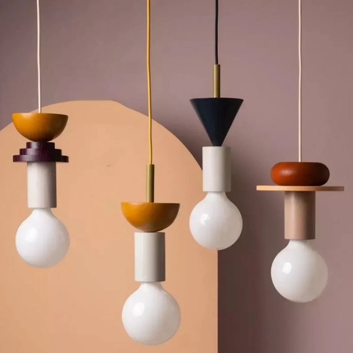 Delira Hanglamp Hout Geometrisch Multicolor