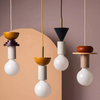 Delira Hanglamp Hout Geometrisch Multicolor