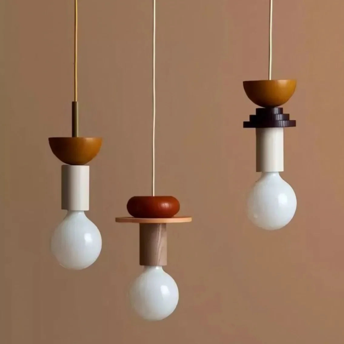 Delira Hanglamp Hout Geometrisch Multicolor
