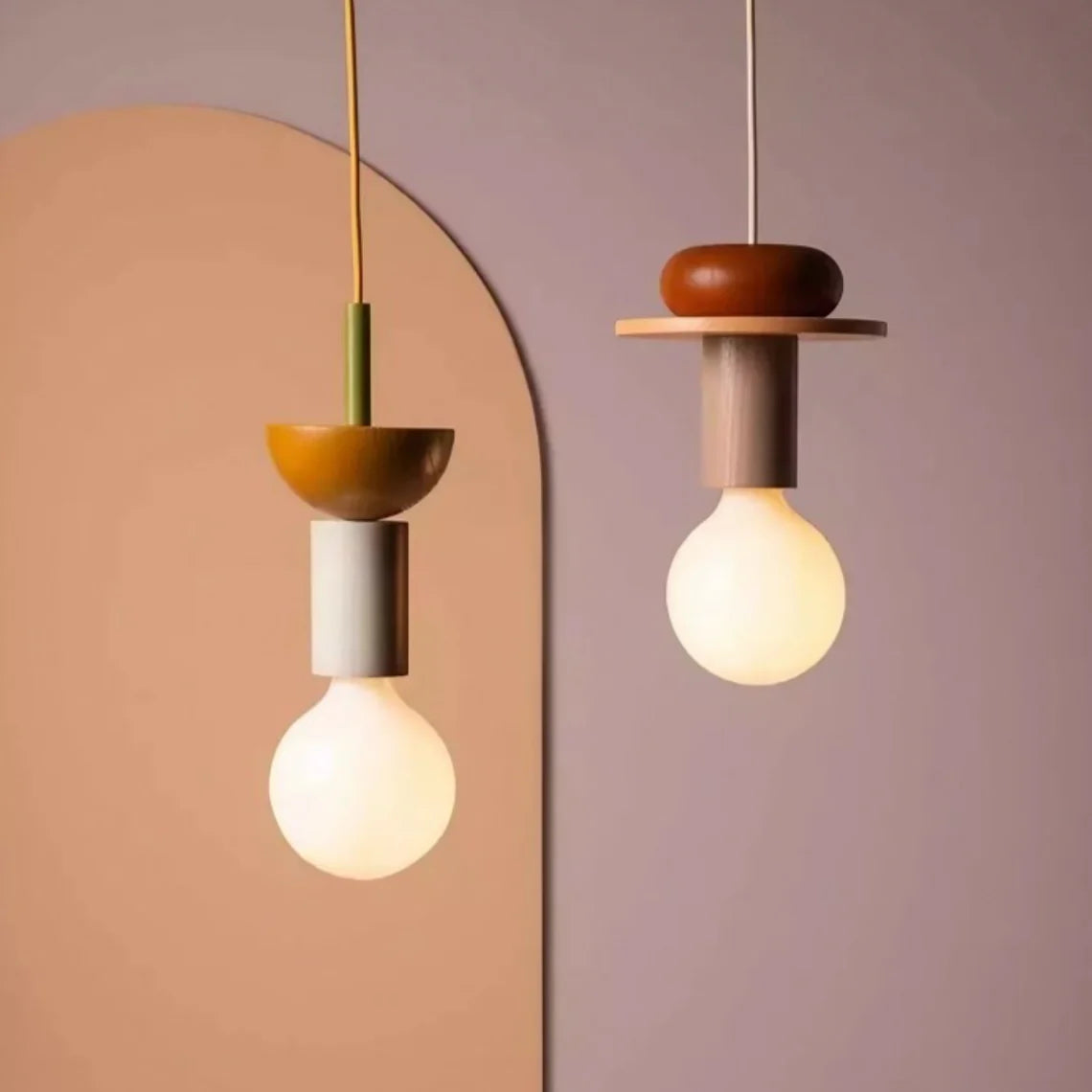 Delira Hanglamp Hout Geometrisch Multicolor