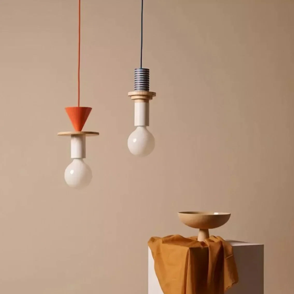 Delira Hanglamp Hout Geometrisch Multicolor