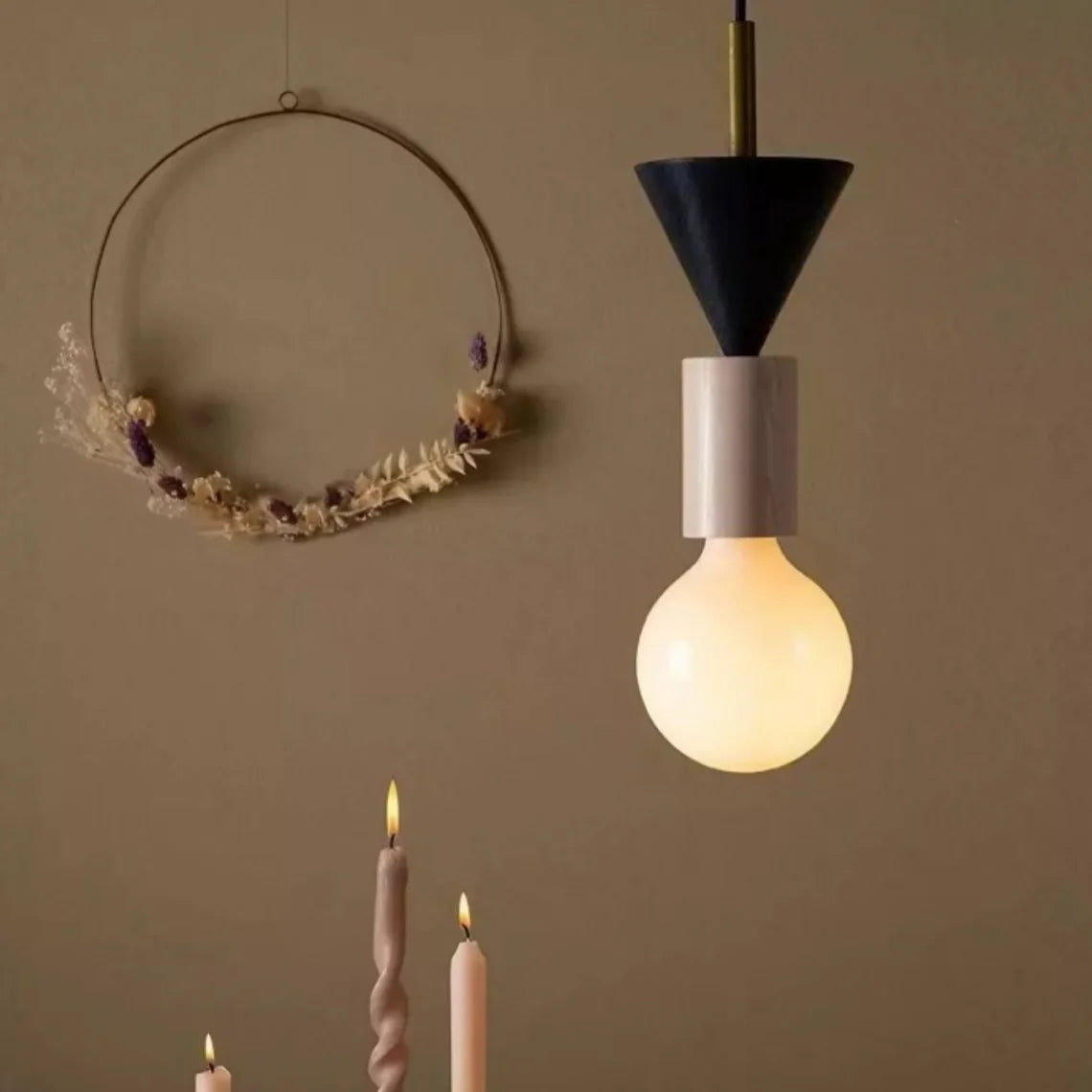 Delira Hanglamp Hout Geometrisch Multicolor