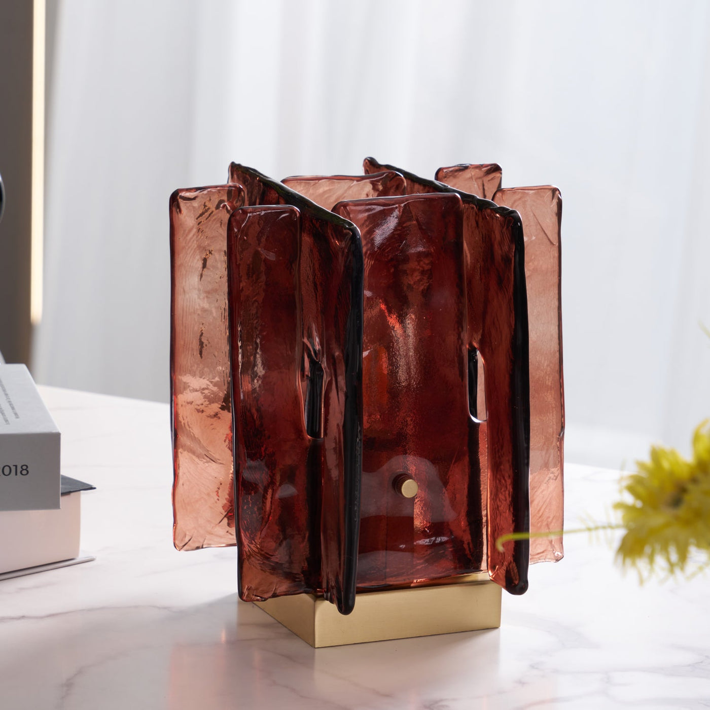 Delira Tafellamp Met Amberkleurig Glas