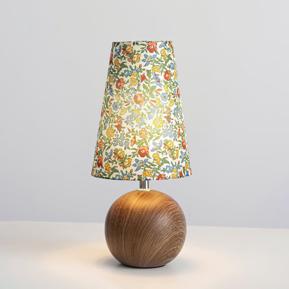 Delira Tafellamp Bloemmotief en Houten Voet