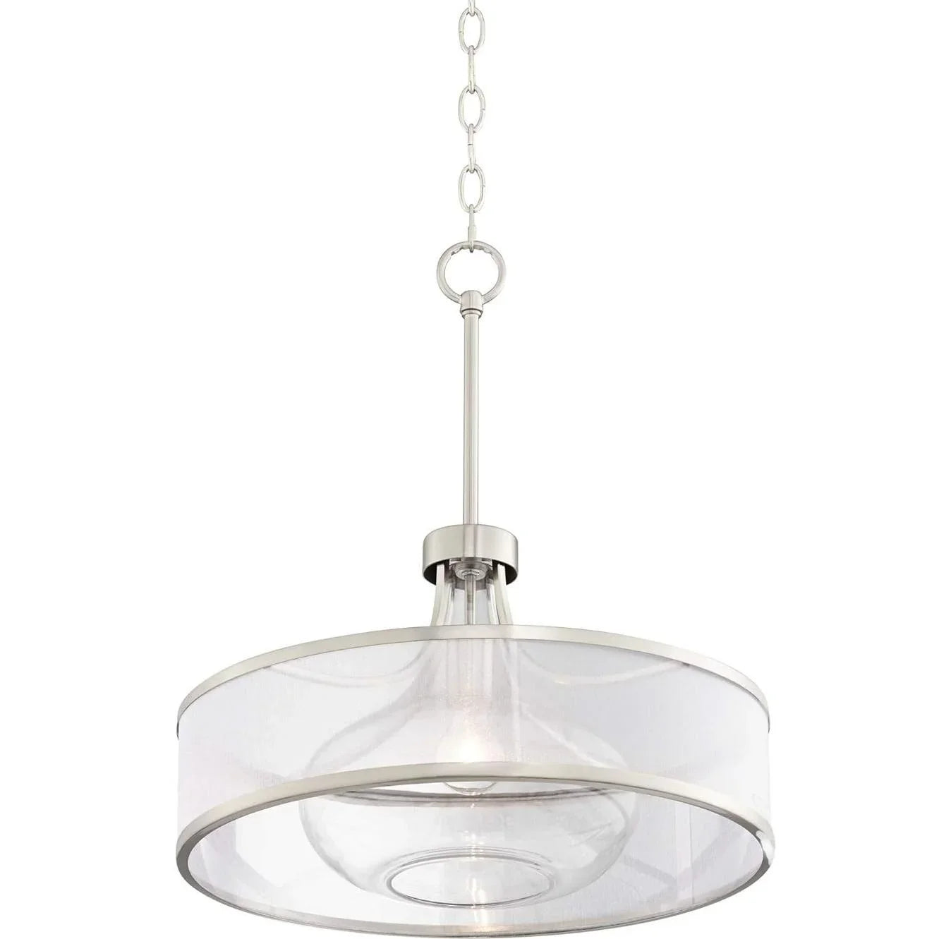 Delira Hanglamp Stoffen Glas Drum