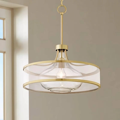 Delira Hanglamp Stoffen Glas Drum