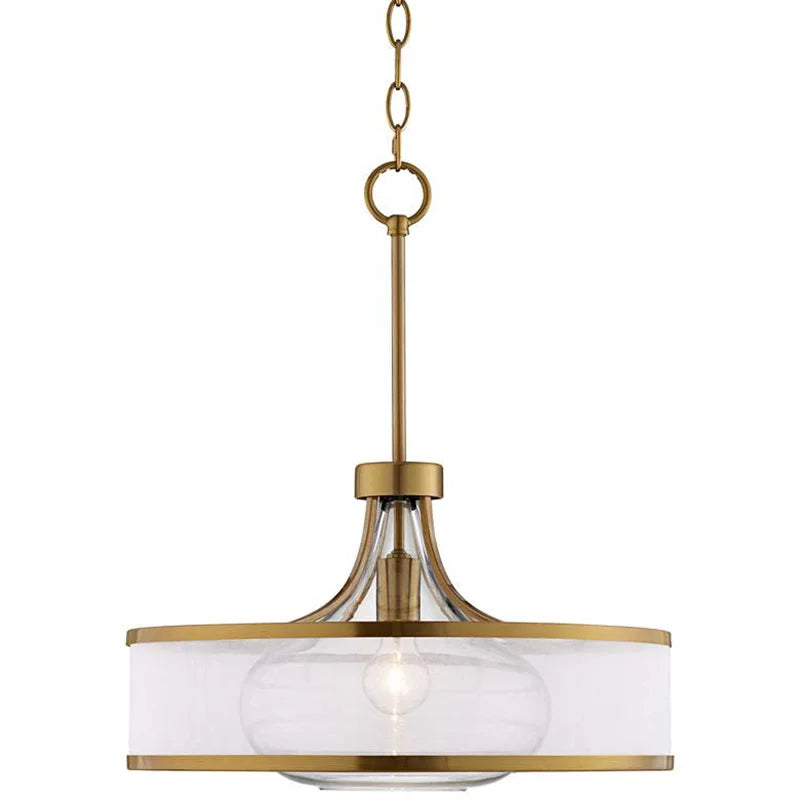 Delira Hanglamp Stoffen Glas Drum