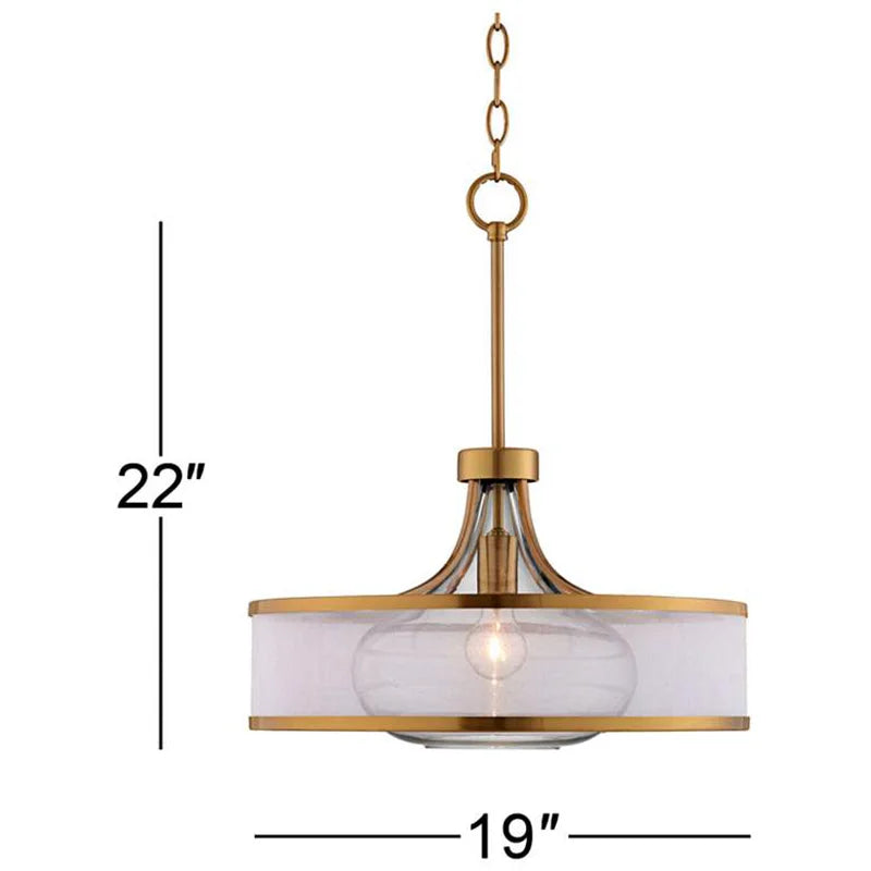 Delira Hanglamp Stoffen Glas Drum