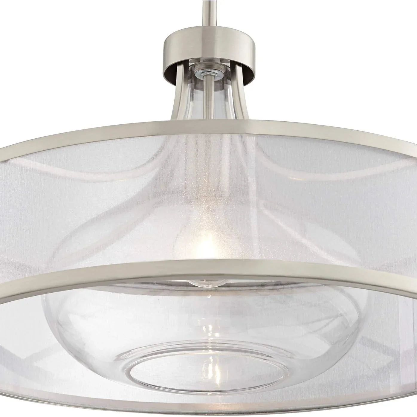 Delira Hanglamp Stoffen Glas Drum