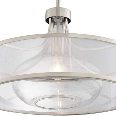 Delira Hanglamp Stoffen Glas Drum