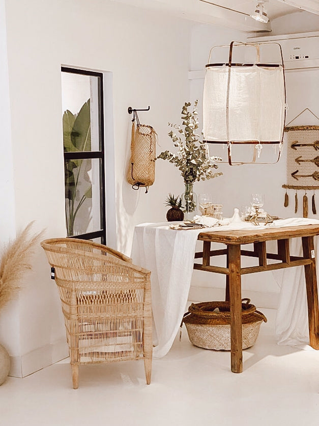 Delira Hanglamp Bamboe Met Katoenen Kap