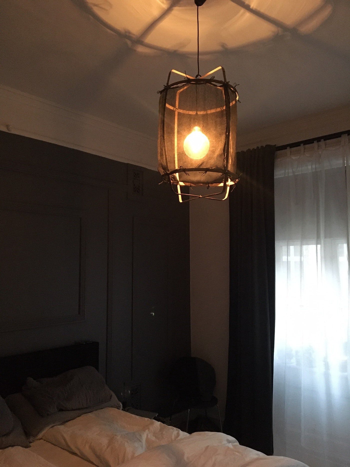 Delira Hanglamp Bamboe Met Katoenen Kap