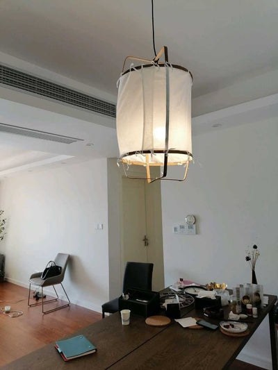 Delira Hanglamp Bamboe Met Katoenen Kap