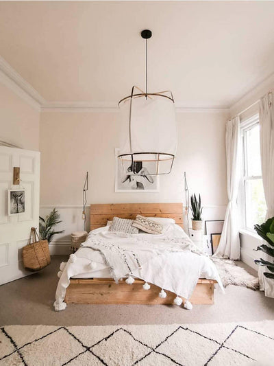Delira Hanglamp Bamboe Met Katoenen Kap