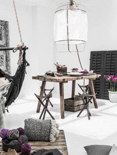 Delira Hanglamp Bamboe Met Katoenen Kap