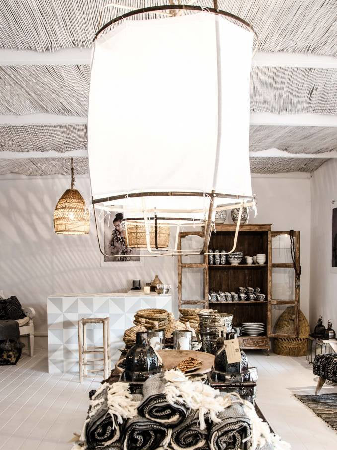 Delira Hanglamp Bamboe Met Katoenen Kap