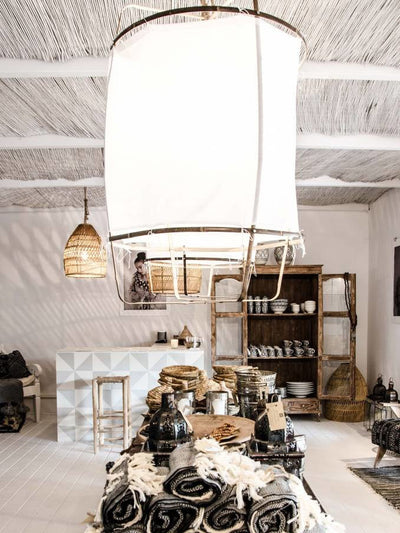 Delira Hanglamp Bamboe Met Katoenen Kap