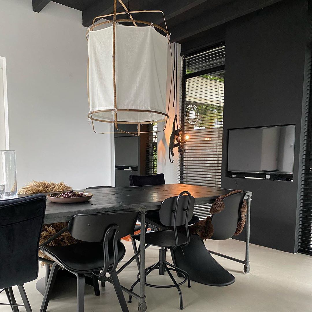 Delira Hanglamp Bamboe Met Katoenen Kap