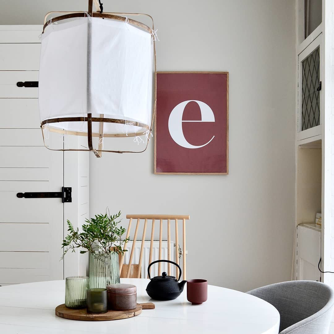 Delira Hanglamp Bamboe Met Katoenen Kap