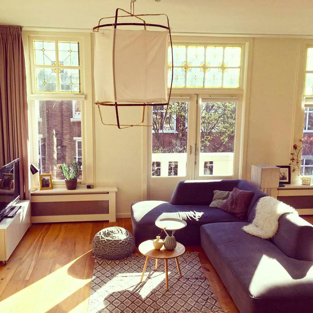 Delira Hanglamp Bamboe Met Katoenen Kap