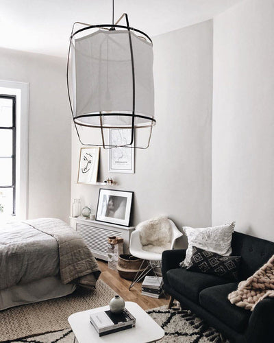 Delira Hanglamp Bamboe Met Katoenen Kap