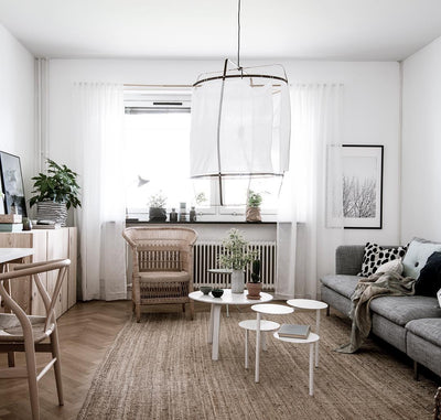 Delira Hanglamp Bamboe Met Katoenen Kap
