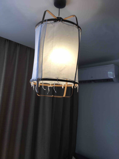 Delira Hanglamp Bamboe Met Katoenen Kap