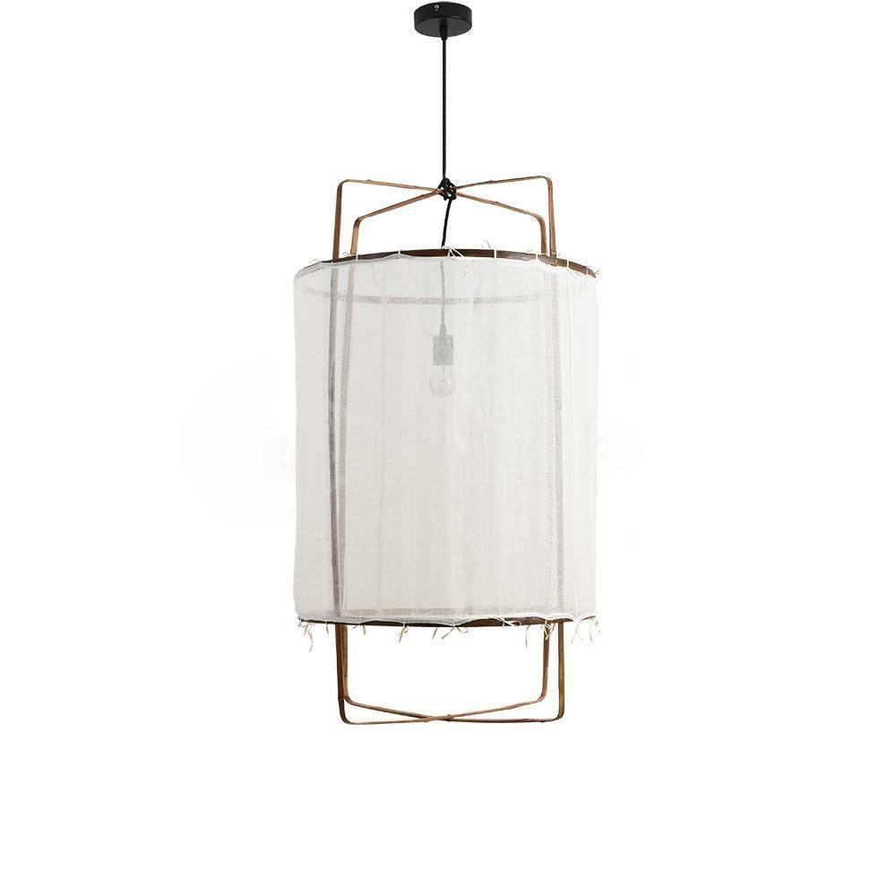 Delira Hanglamp Bamboe Met Katoenen Kap