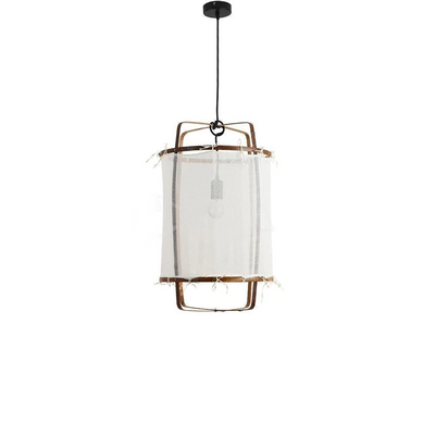 Delira Hanglamp Bamboe Met Katoenen Kap