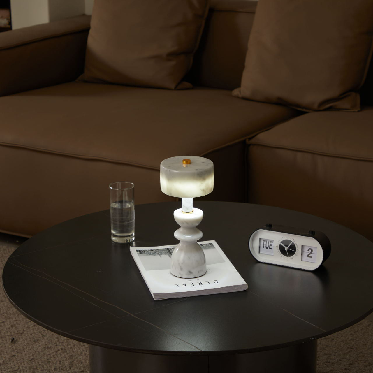 Delira Tafellamp Marmer Aluminium USB LED
